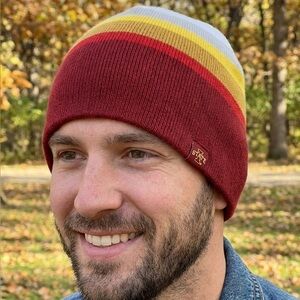 Colosseum Iowa State Cyclones White Trainer Striped Beanie Mens Knit Hat